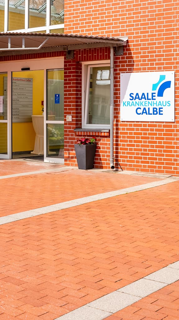 Eingang des Krankenhaus Calbe.